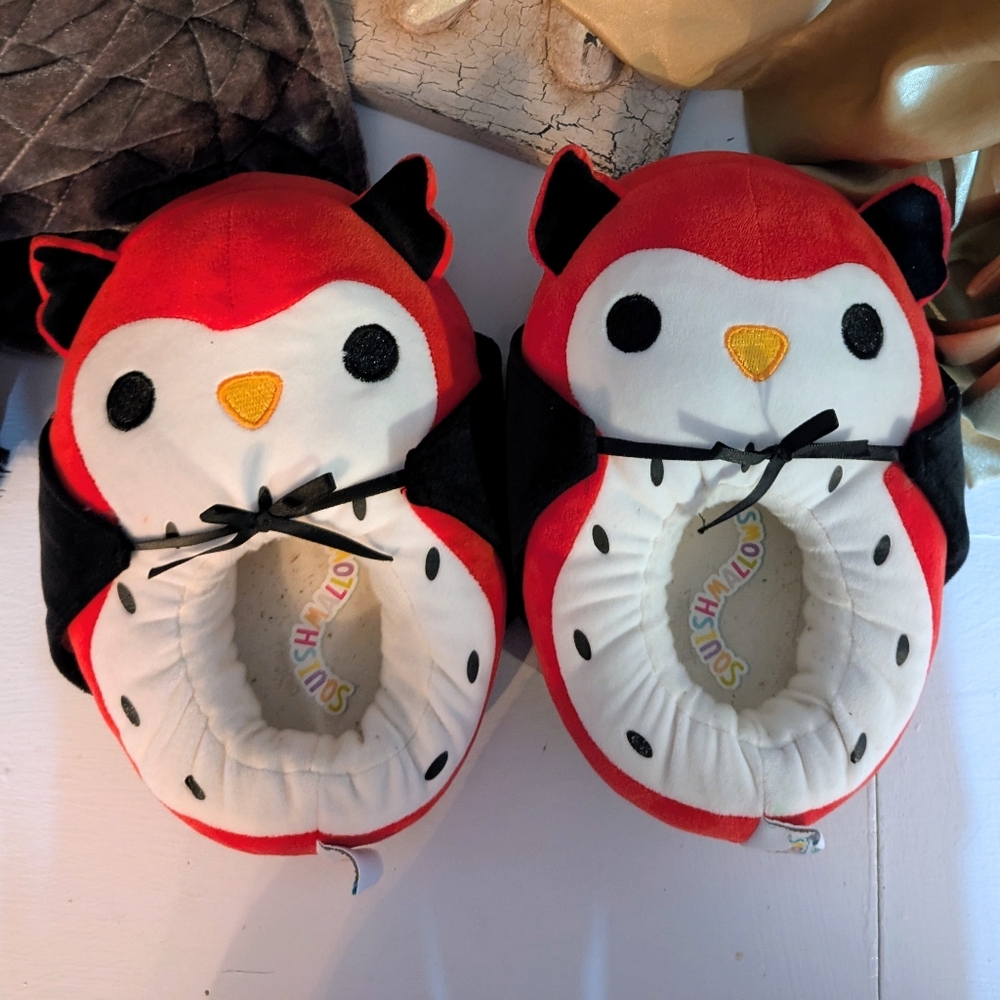 Squishmallows White and Black Slippers